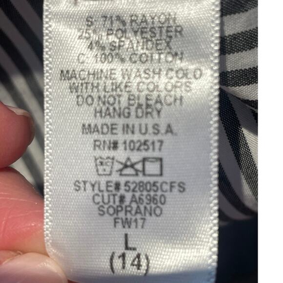 Soprano Top Girls Large Gray/White Heathered LS Striped Ruffled Dressy Casual - Picture 5 of 5